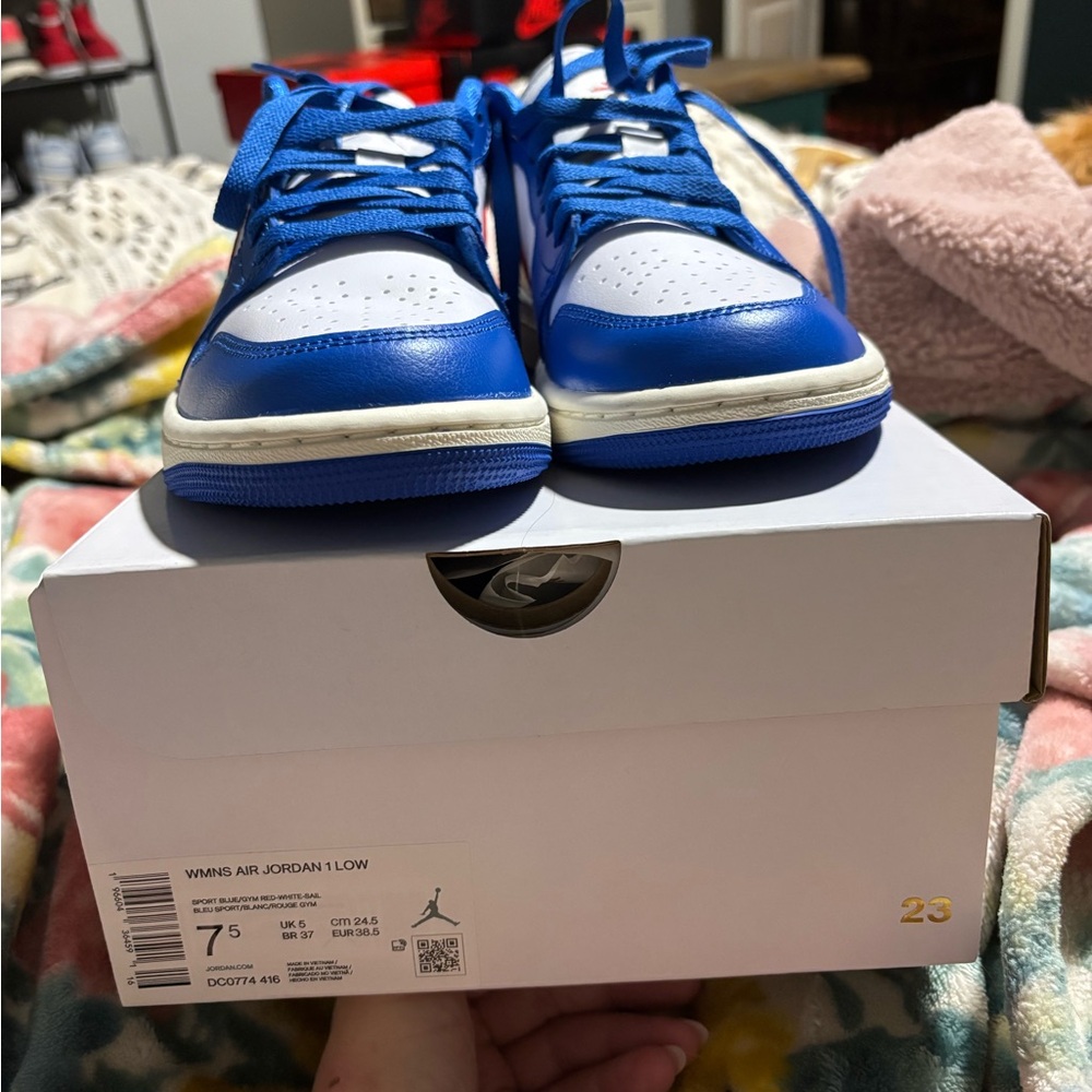 Nike Air Jordan 1 Low Kids Shoes - Blue